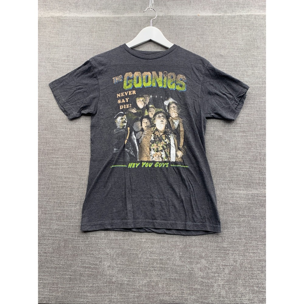 The Goonies T Shirt Unisex SM Charcoal Gray Graphic Never Say Die Hey You Guys
